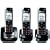 Panasonic DECT 6.0 3-Handset Expandable Digital Cordless Phone with Answering System and ChoiceMail (KX-TG7433B) (Black)