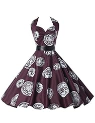 Girls V-neck Knee Length Cotton Vintage Halter  Dress With a Sash 