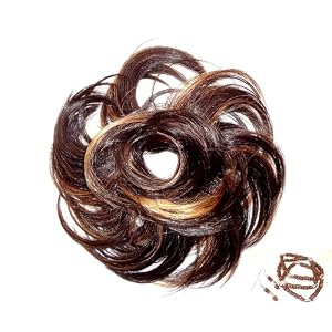 Scunci Like Hair Accessories- Faux Hair Piece Brunette with Highlights