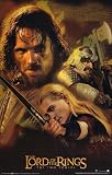 Lord of the Rings: Two Towers (Legolas, Aragorn, Gimli) Gold Wood-Mounted Movie Poster Print - 24