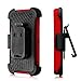 iPhone 6 Plus Case - Fintie Commander Series Three Layer Hard Shell Cover Holster with Built-in Rotating Stand and Belt Swivel Clip for Apple iPhone 6 Plus (5.5), Black/Red