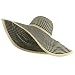 Large Straw Stripe JLO Sun Hat - Natural Black
