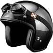 SparX Solid Adult Pearl Harley Motorcycle Helmet - Black