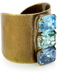 Sorrelli "Tropical" Chic Crystal Stacked Adjustable Gold-Tone Ring