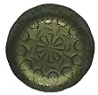 Glass Ornate Beaded Design Caper Green Platter 15.5" D