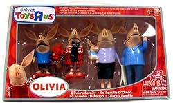 Olivia the Pig Action Figures - Mom, Dad, Olivia, Ian and William