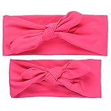ヘアアクセサリー ベビー ヘアバンド ヘッドバンド 写真撮影 小道具 髪飾り 結婚式/お誕生日/出産祝い/お宮参り用 赤ちゃん 飾り 赤ちゃん 記念写真 親子 弾性 コットン 蝶結び ホットピンク