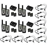 4 PAIR COBRA CXR725 22 Channel FRS/GMRS Walkie Talkie 2-Way Radios + 8 Headsets