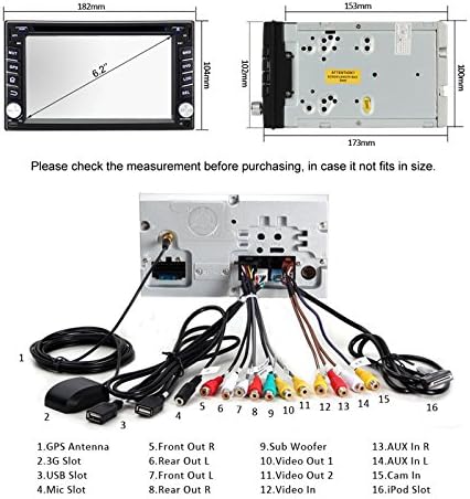 Pumpkin 6.2 inch Android 4.4 KitKat Double Din In Dash Capacitive HD Multi-touch Screen Car DVD Player GPS Navigation Stereo AM/FM Radio Support Bluetooth/SD/USB/ipod/AV-IN/OBD2/3G/Wifi/DVR With Free Backup Rear View Camera