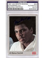 Muhammad Ali Autographed 1991 Aw Sports Boxing Card #22 PSA/DNA #83409097