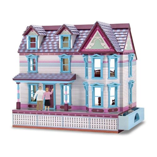 Melissa & Doug Self-Storing Fully Furnished Dollhouse