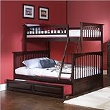 Atlantic Furniture Columbia Twin over Full Bunk Bed in Antique Walnut