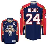 MCCABE #24 Florida Panthers RBK Premier NHL Hockey Jersey by Reebok (NHLPA Certified Custom Sewn Authentic Twill)