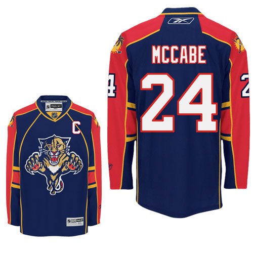 MCCABE #24 Florida Panthers RBK Premier NHL Hockey Jersey by Reebok (NHLPA Certified Custom Sewn Authentic Twill)