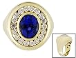 14K Yellow Gold Man's Tanzanite and Diamond Ring