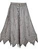 Retro Vintage Skirt Embroidered Stonewashed Rayon Asymmetrical High Low Gypsy Skirts