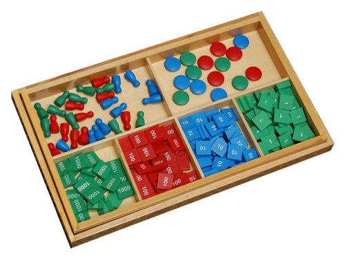 Montessori Stamp Game with Problem Paper