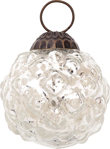 Luna Bazaar Small Mercury Glass Ornament (Bubble Design, 2.25-Inch, Silver) - Vintage-Style Decoration