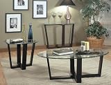 Black Metal Base Beveled Glass Top Sofa Console Table