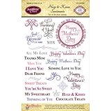Justrite 26-Piece Papercraft Clear Stamp Set, 4 by 6-Inch, Hugs and Kisses