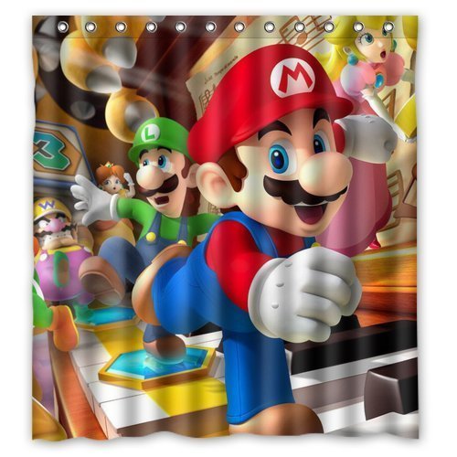 Generic Custom Cute Running Super Mario Printed Waterproof Shower Curtain 66
