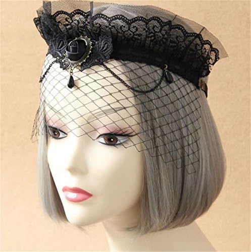 BeMall European and American Fashion Phantom Laser Cut Venetian Masquerade Mask Sexy Black Lace Veil Blindfold Exaggerated Dance Headwear (MJ-10)