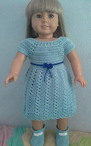 Doll Clothes for 18 Inch American Girl Dolls with Crochet Shoes