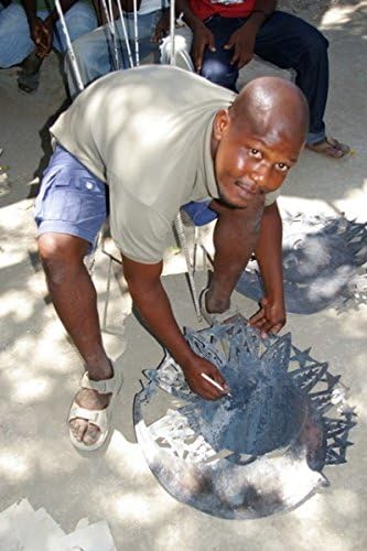 Metal Cross with Birds Handcrafted in Haiti 5 1/2" x 7"