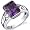 Large Radiant Cut 4.25 carats Alexandrite Solitaire Ring in Sterling Silver Rhodium Finish Size 5, Available in Sizes 5 thru 9