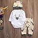 Gotd 3pc Newborn Baby Boys Girl Elk Romper Tops Bodysuit Pants Hat Clothes (12-18 Months, White)