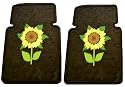 Front Car Truck SUV Rubber Floor Mats - Sunflower