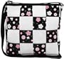Black White Flower Criss Cross Hipster Bag Purse Handbag