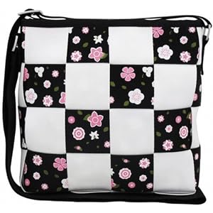 Buy Black White Flower Criss Cross Hipster Bag Purse Handbag by PammyJ Handbag