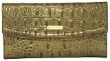 Brahmin Melbourne Croc Soft Checkbook Wallet, Hazelnut