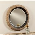 Mahogany & Natural Woven Seagrass Round Wall Mirror
