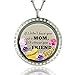 Unique for Grandma Gifts, Perfect Gift for Mom Birthstone Necklace, Floating Charm Locket for Mom Gifts