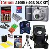 Canon Powershot A1000IS 10MP Digital Camera (Grey) + 4GB Deluxe Accessory Kit