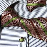 PH1047 DESIGNER INSPIRED PINK GREEN PAISLEYS PATTERN 100% JACQUARD WOVEN SILK TIE HANKY MENS NECKTIE AND CUFF LINKS CUFFLINKS AND HANDKERCHIEFS SET WITH GIFT BOX SET