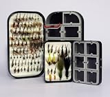 2 Fly Boxes + 100 Assorted Fly Fishing Flies
