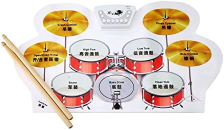 Binspire Portable Electronic Drum Roll Up Silicone Foldable Drum With Record Function With Sticks
