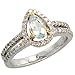 14k White Gold Pear-shaped Stone Ring w/ 0.45