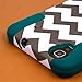 ZTE Boost Max Case (N9520), MPERO IMPACT X Series Dual Layered Tough Durable Shock Absorbing Silicone Polycarbonate Hybrid Kickstand Case for Boost Max [Perfect Fit & Precise Port Cut Outs] - Teal Chevron
