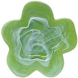 Colorful Recycled Art Glass Large Lime Green Amoeba Plate 17.5