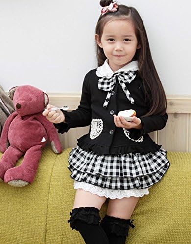 Baby Leonardo Little Girls 3pcs Long Sleeve Clothing Sets Outfit Black 5T