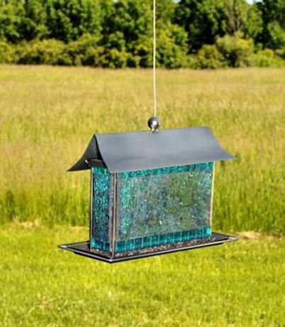 Bird Brain Beaming Bird Feeder Aqua