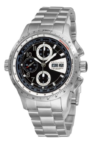 Hamilton Men s H76626135 Khaki X Mach Black Chronograph Dial Watch