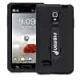 Fosmon Detachable Hybrid Silicone + PC Durable Case Cover w/ Kickstand for LG Optimus L9 / LG P769 - Black/Black (Fosmon Retail Packaging)