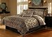 7Pcs Full Leopard Faux Fur Bed in a Bag Comforter Set