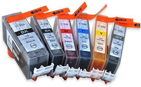iTinte Compatible Ink Cartridge Replacement for Canon PGI-225BK Black and CLI-226 C/M/Y/G Color Ink Cartridges (4530B008), 6pc-pack (1 PGI Black, 1 Photo Black, 1 Cyan, 1 Magenta, 1 Yellow, 1 Grey)