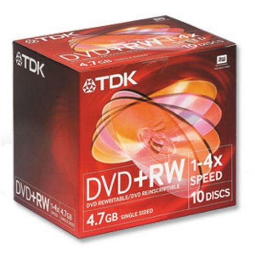 Childrens Toyshop  Computer : TDK DVD+RW Rewritable Disk Cased 4x Speed 4.7Gb Ref DVDplusRW47MNEB10 [Pack 10]